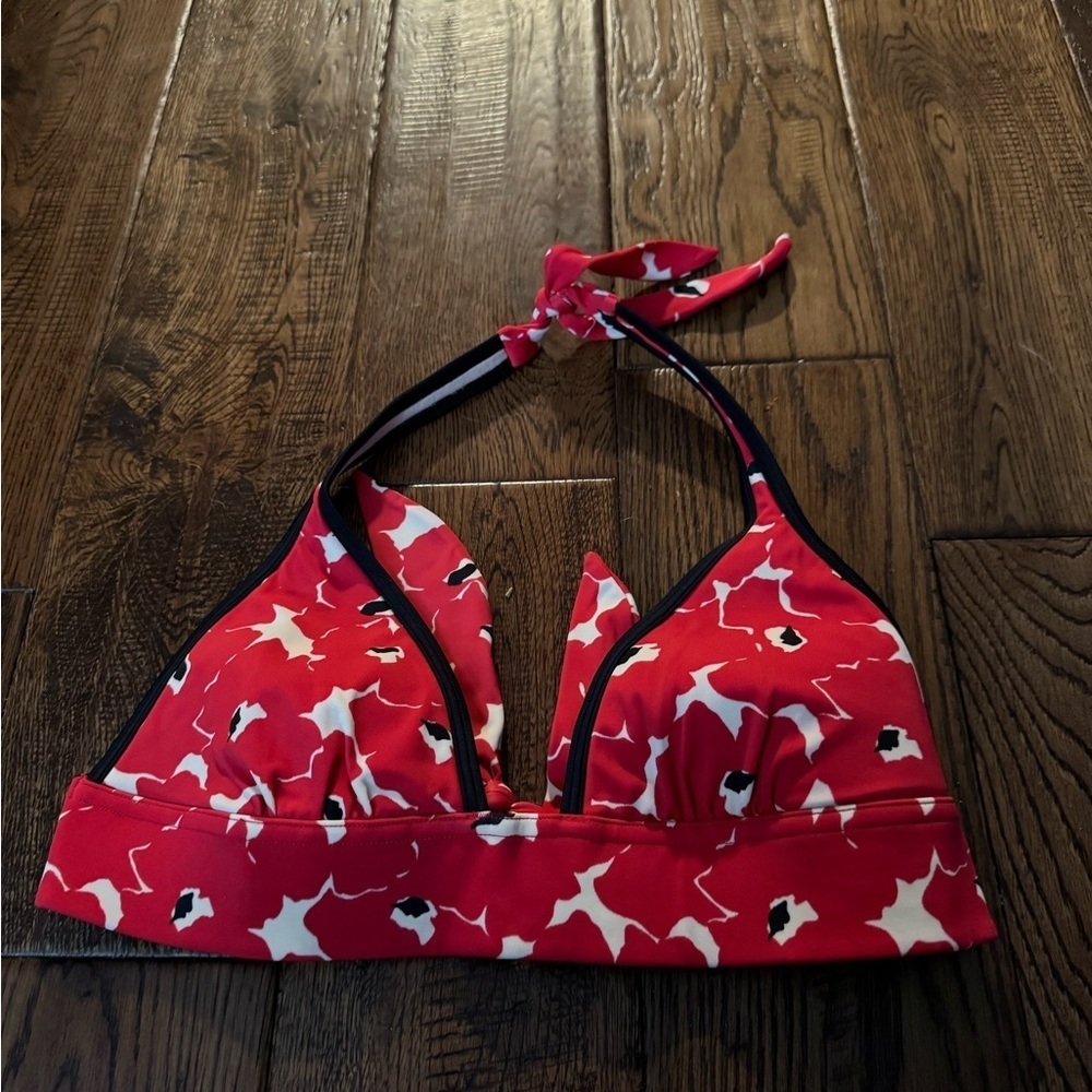 Victorias Secret Red Printed Halter Bikini Top Size XS
